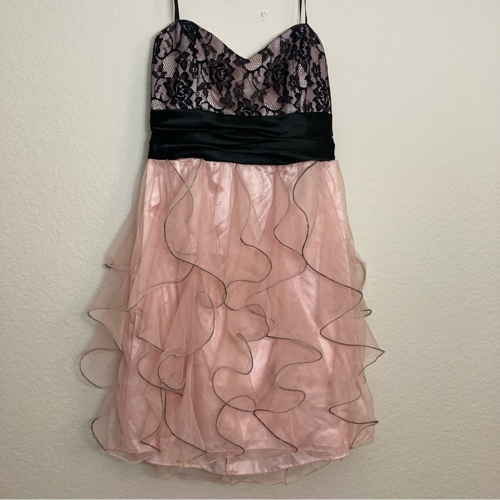 Roberta Prom Dress - Pink/Black - Size Juniors 7/8
